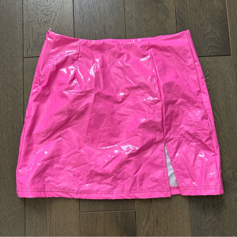 SHEIN Shiny Pink Pencil Skirt